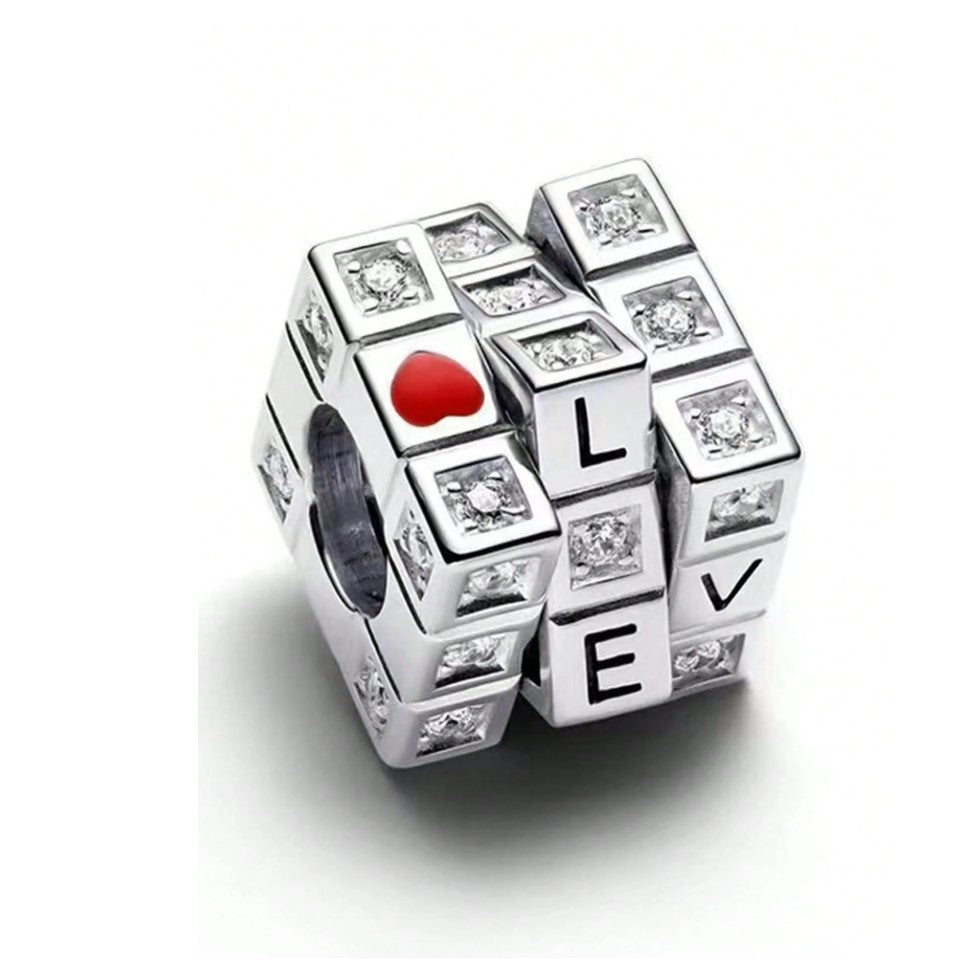 Charm Cubo Love en Plata 925