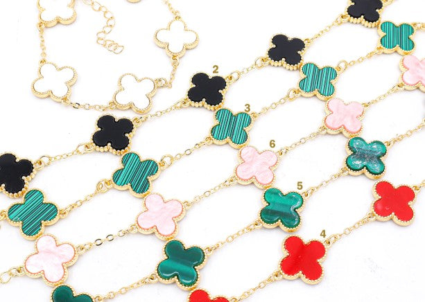 Pulsera en rodio trébol