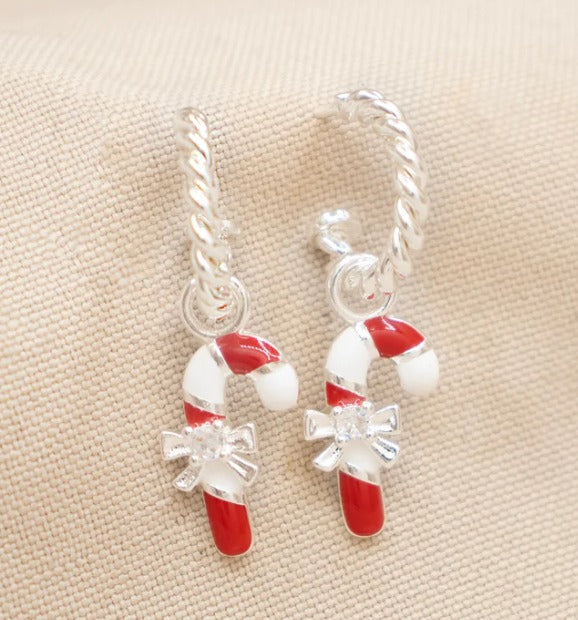 Aretes navideños baño de plata
