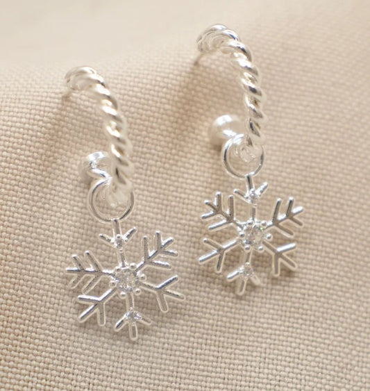 Aretes navideños baño de plata