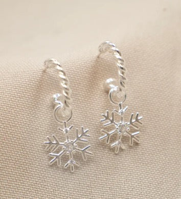 Aretes navideños baño de plata
