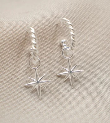 Aretes navideños baño de plata